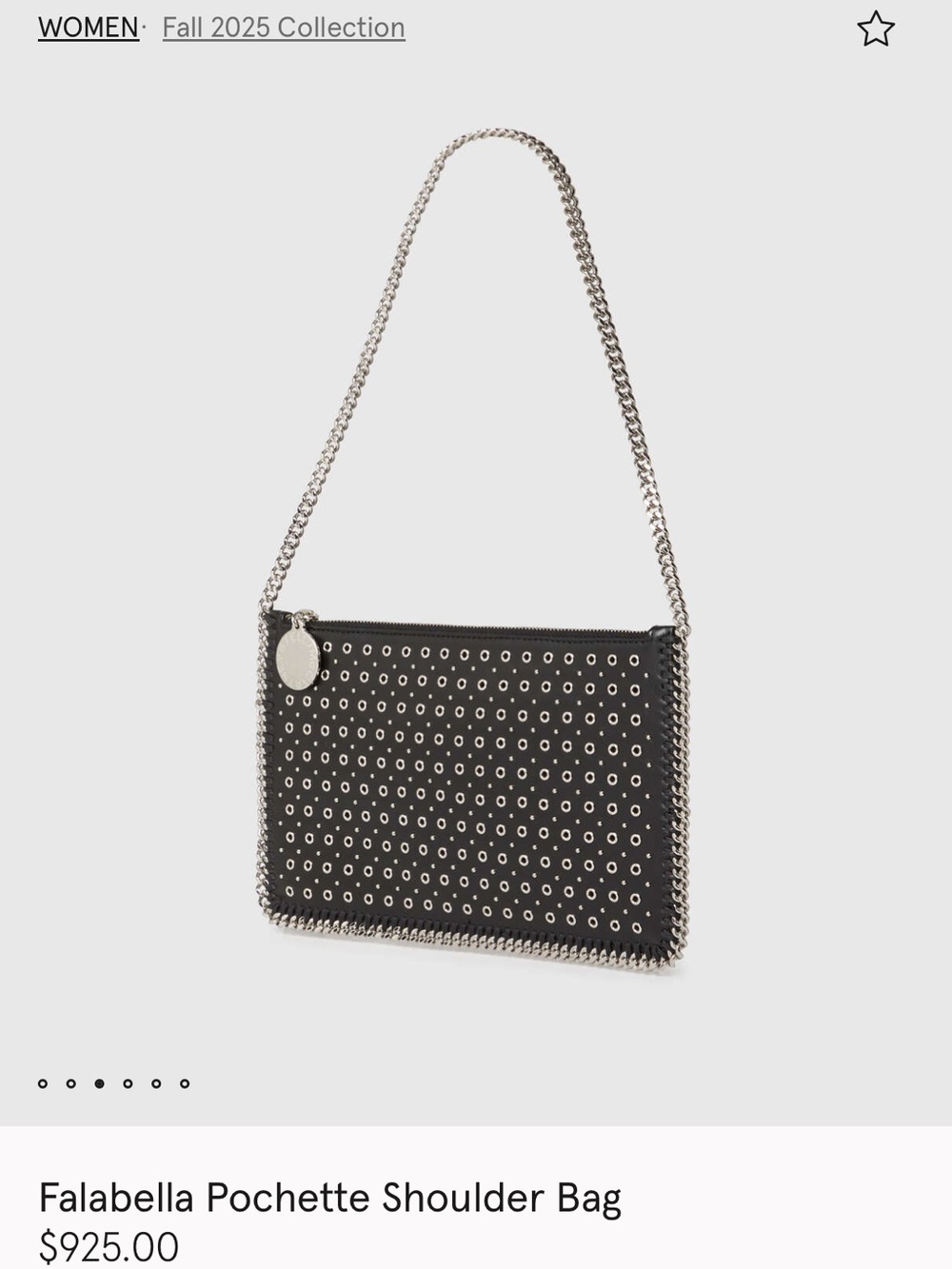 Stella McCartney Black Eyelet-Stud Chain Clutch - Picture 12 of 13
